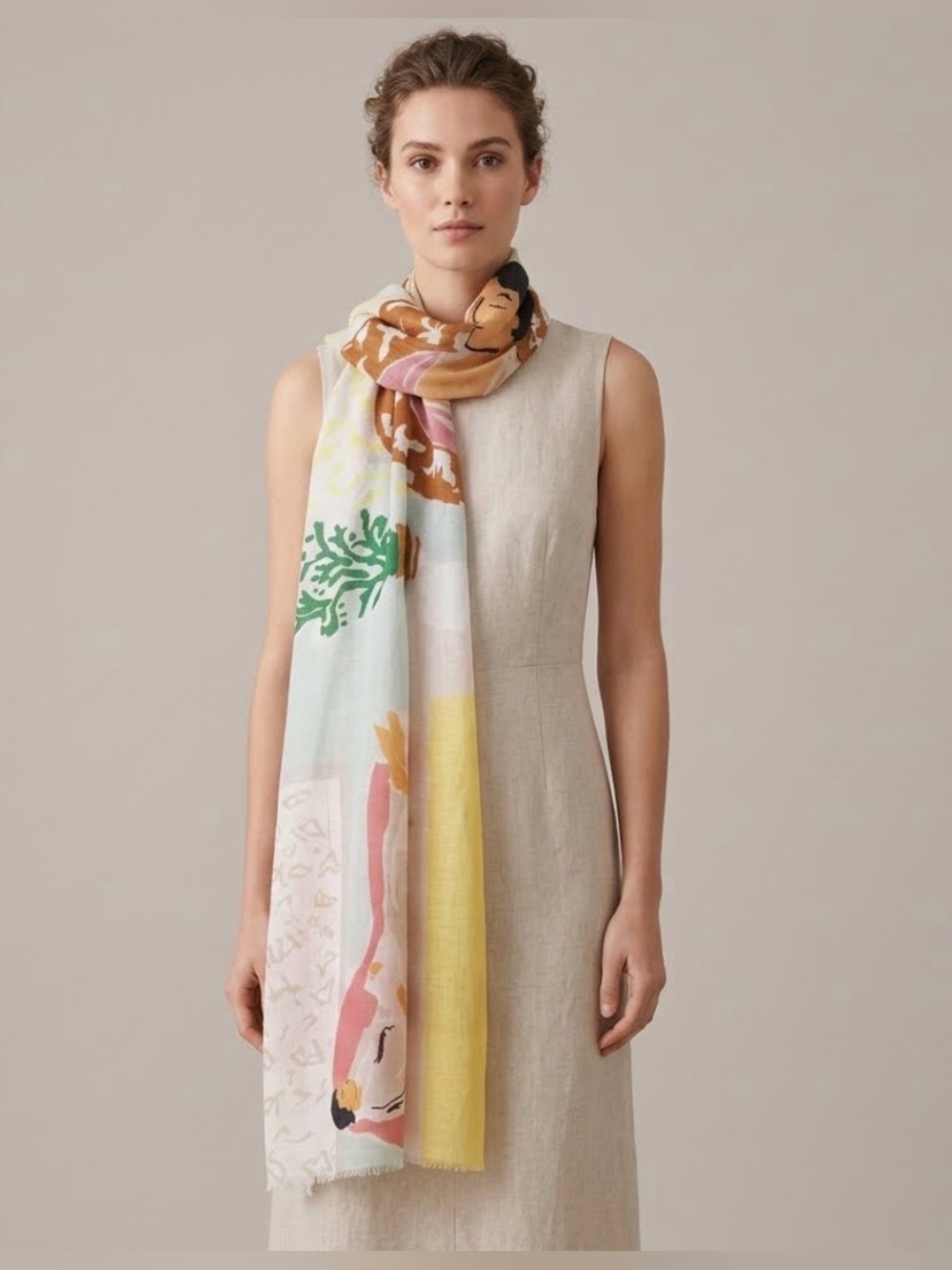 Anthropologie Geranium Drawing Room Scarf